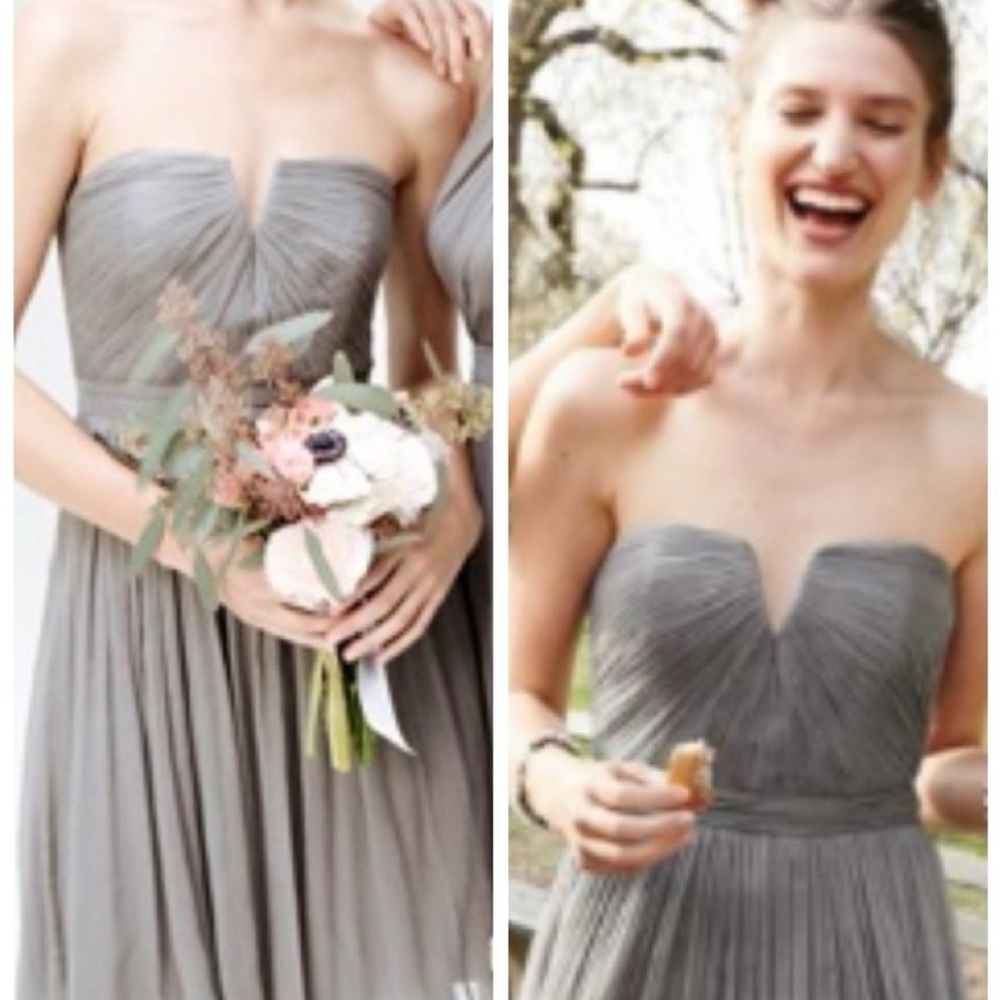 J. Crew Strapless Formal Gray Dress Bridesmaid/Cocktail/Homecoming